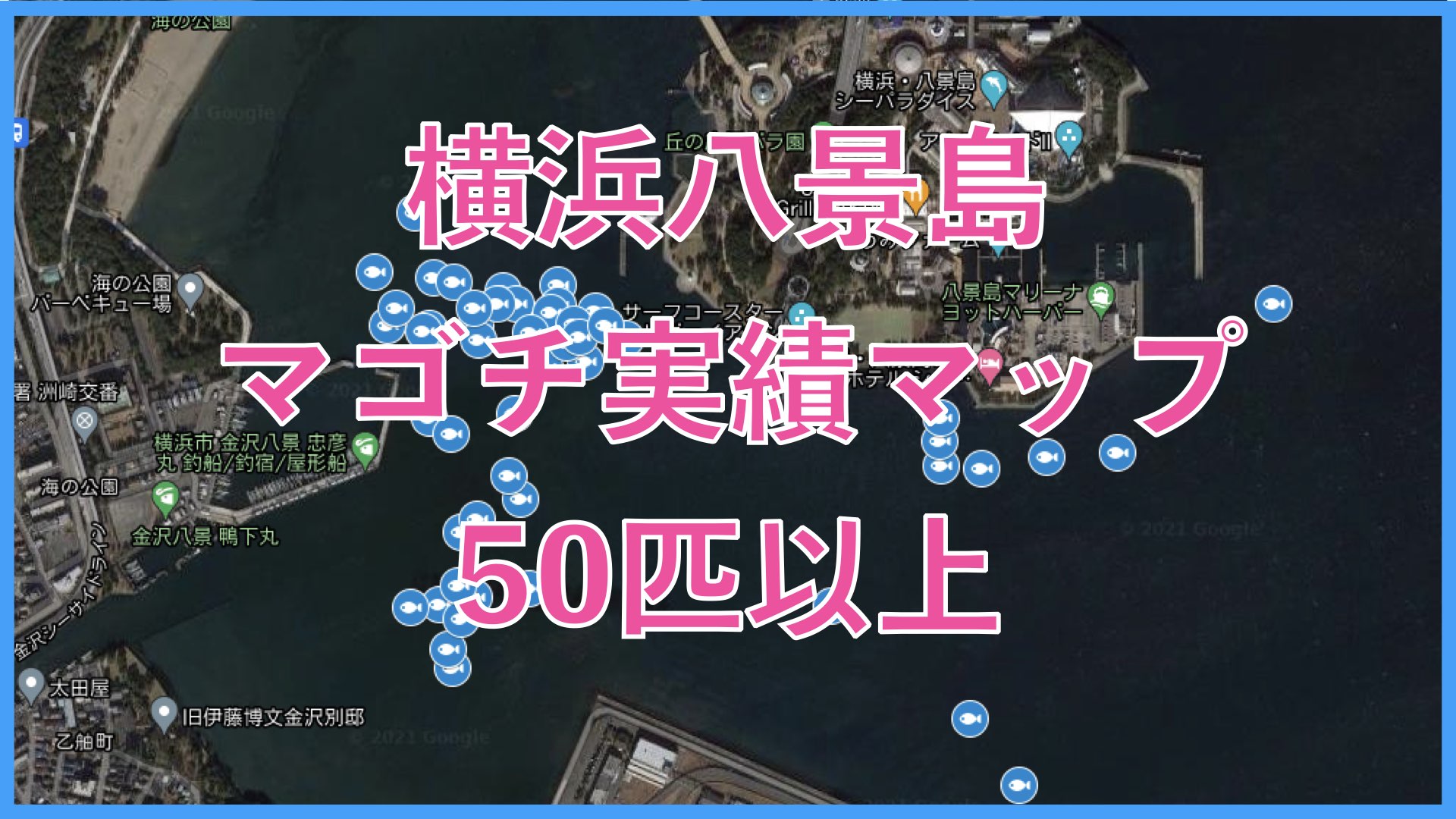 横浜八景島マゴチ実績マップ